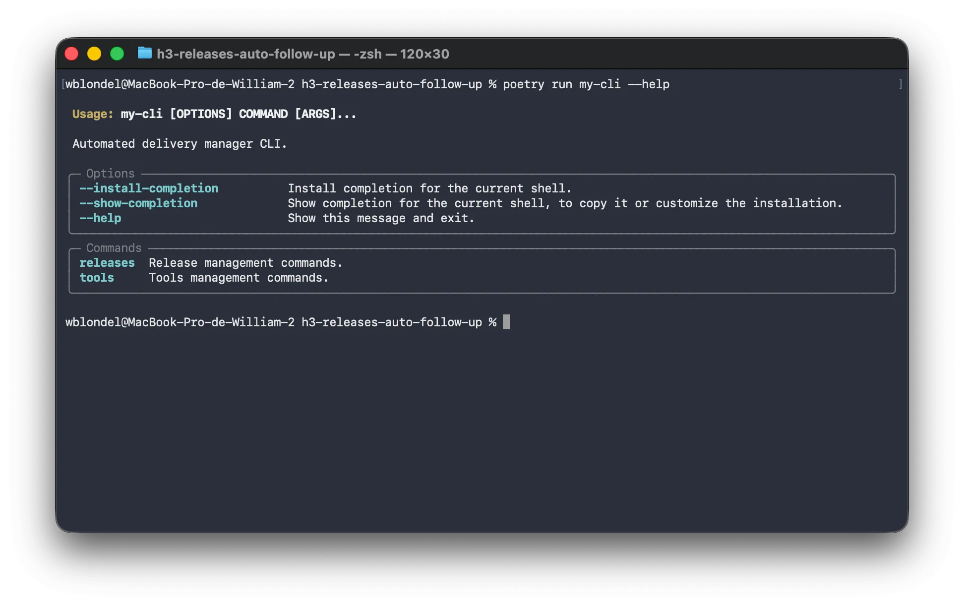 CLI help