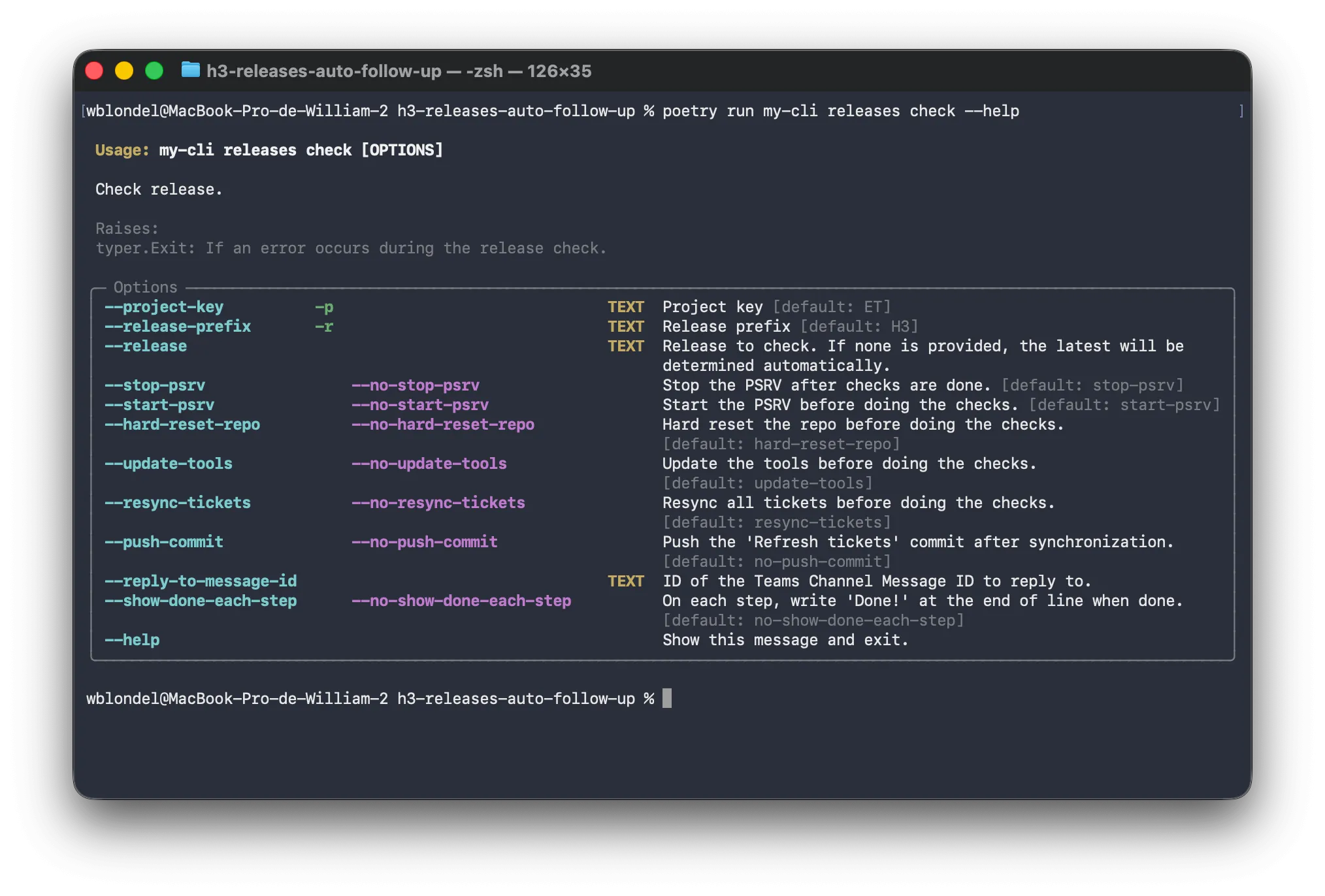 CLI releases check help