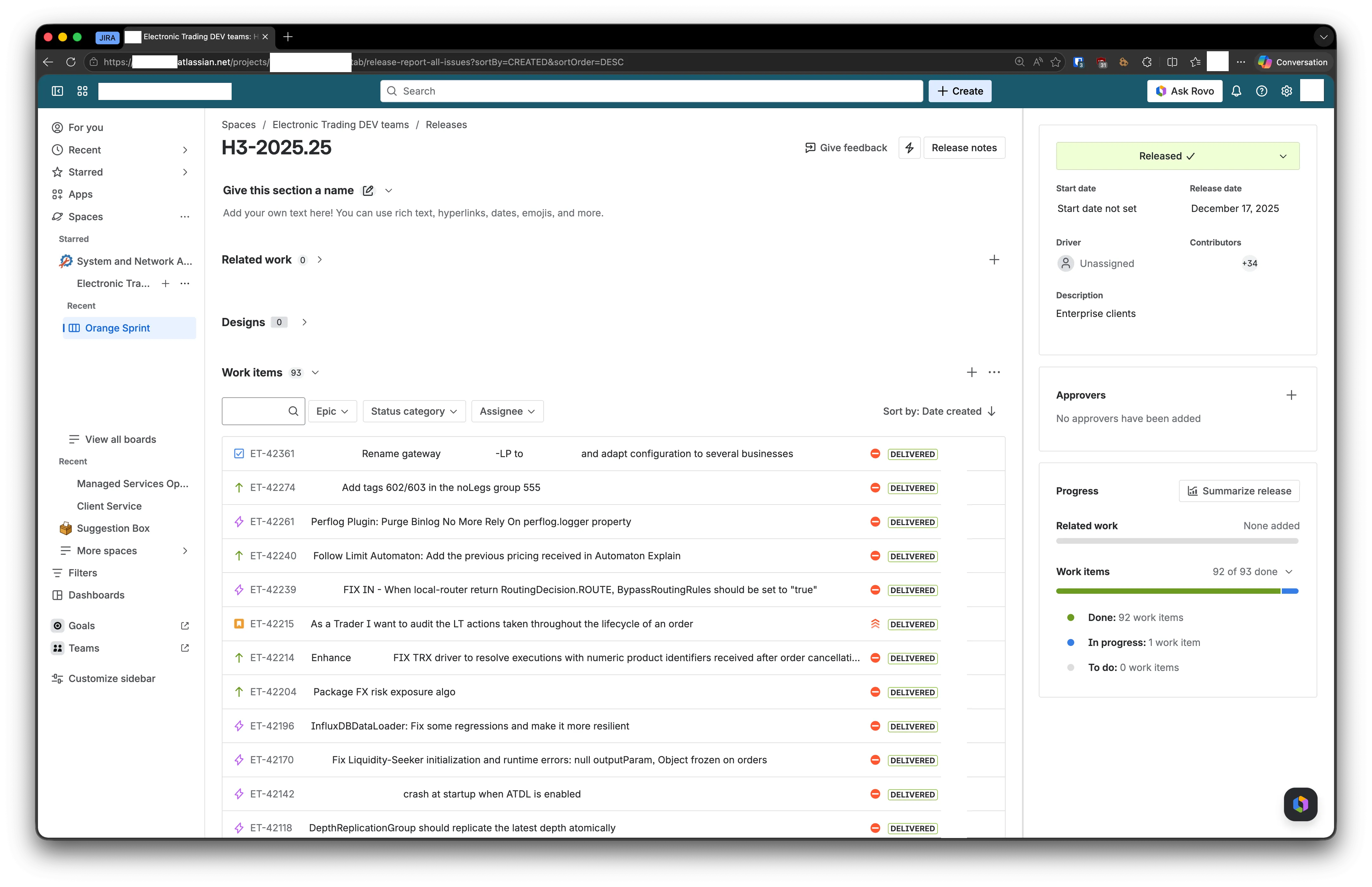 Release Jira