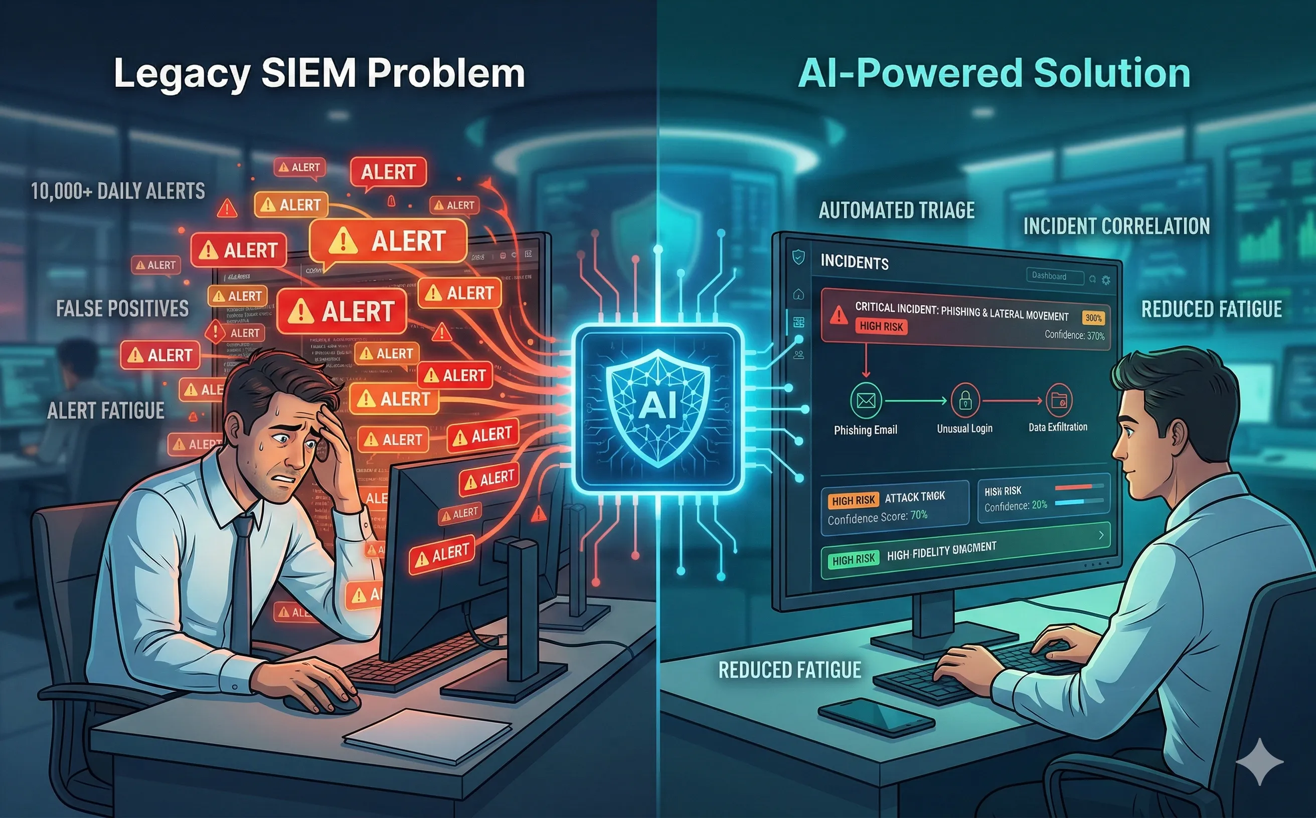 SIEM alimenté par IA : réduire la fatigue des alertes pour les analystes SOC