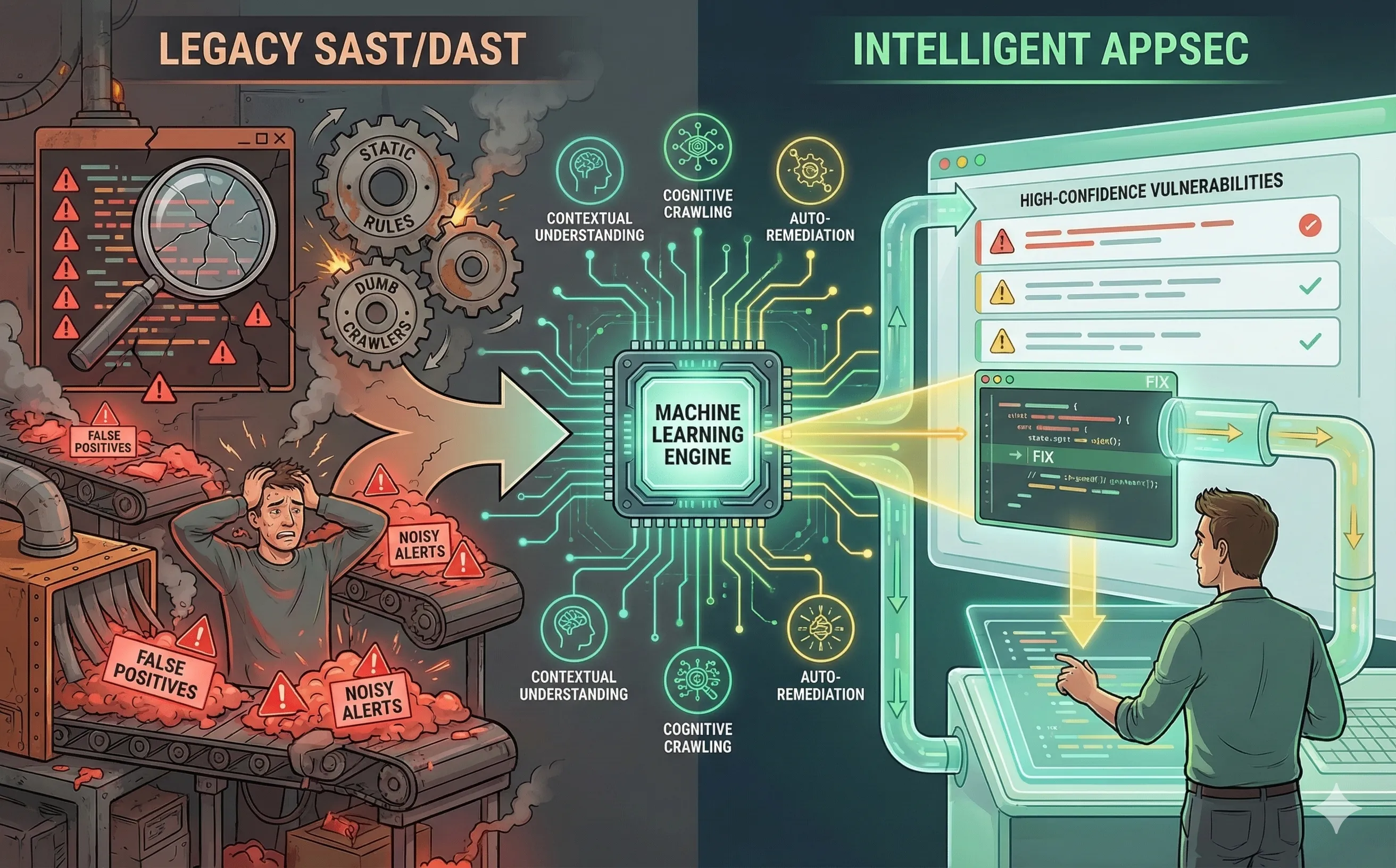 SAST vs. DAST : Améliorer l'analyse de code avec le Machine Learning